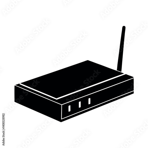 Modem Device Vector Silhouette Design