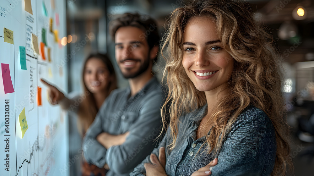 Fototapeta premium Team collaboration in a modern office