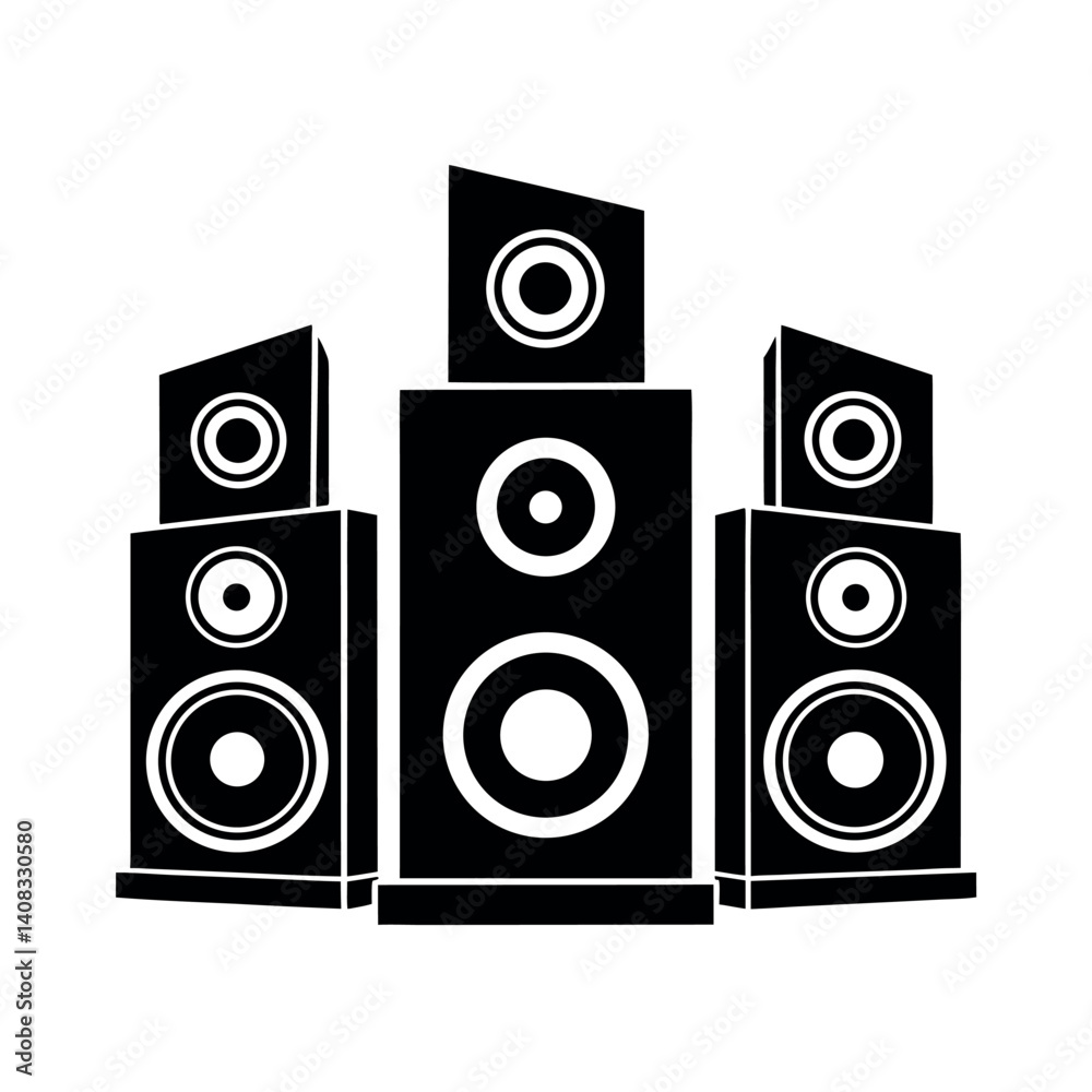 Stereo Speakers Device Silhouette Vector Stereo Speakers Device Silhouette Vector