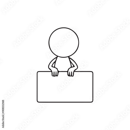 man with blank board