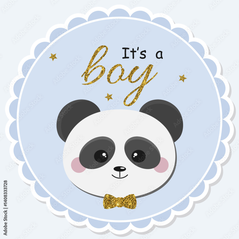 Fototapeta premium Gender Reveal Sticker It's a Boy