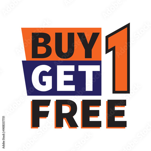 PrintBuy 1 get 1 free vector template design icon. Buy one get one sticker, tag, banner, poster.