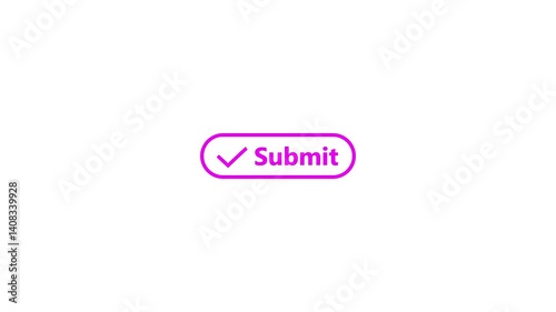 Submit web interface button. Button for web site, app, interface. Animated check mark.