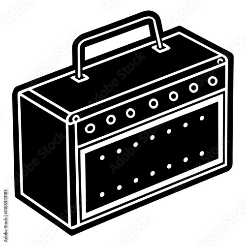 Amplifier silhouette with handle and buttons