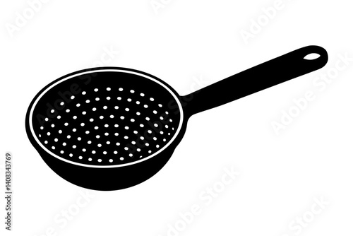 Black silhouette of a kitchen colander tool