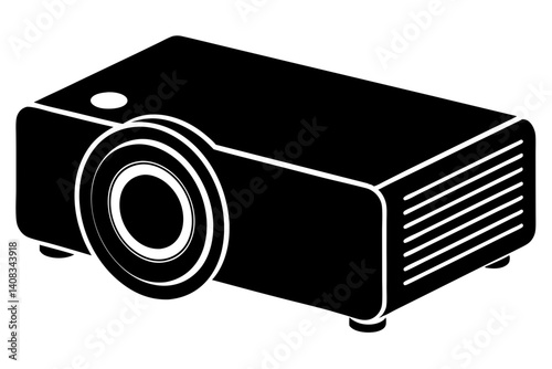 Black silhouette of a modern projector device