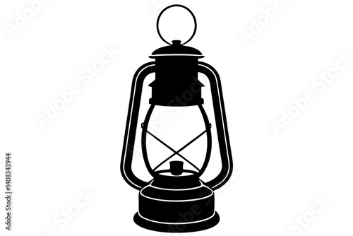 Silhouette of a vintage kerosene lantern