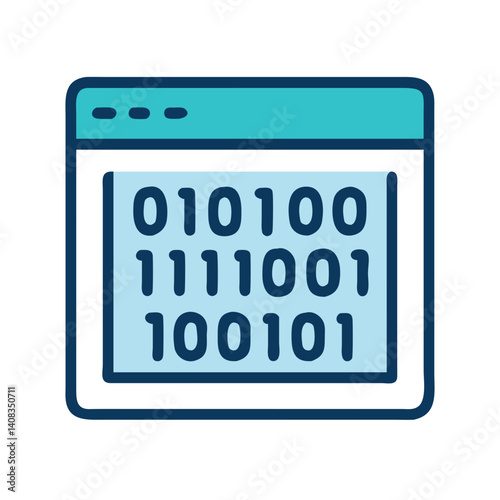 Binary Code Interface Icon Representing Encrypted Data and Digital Security