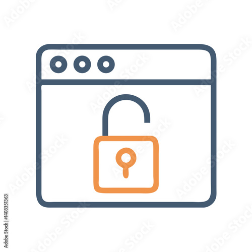 Browser with Unlocked Padlock Icon Representing Unsecured Connection and Data Vulnerability