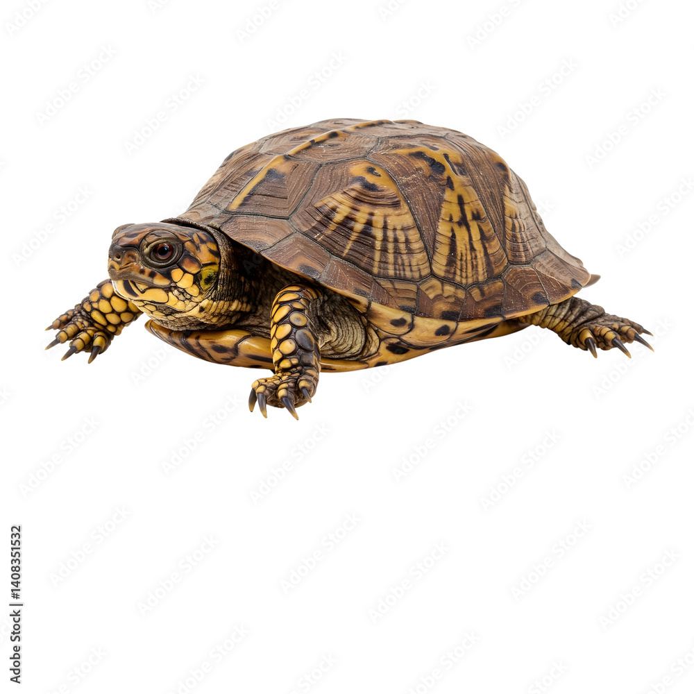 Fototapeta premium common box turtle, isolated on white