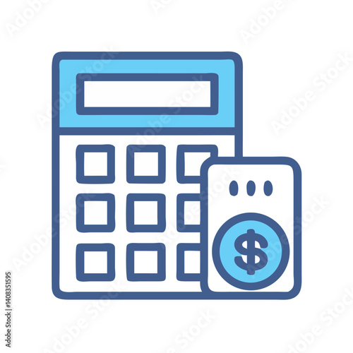 Calculator with Money Icon Representing Financial Calculation and Budgeting