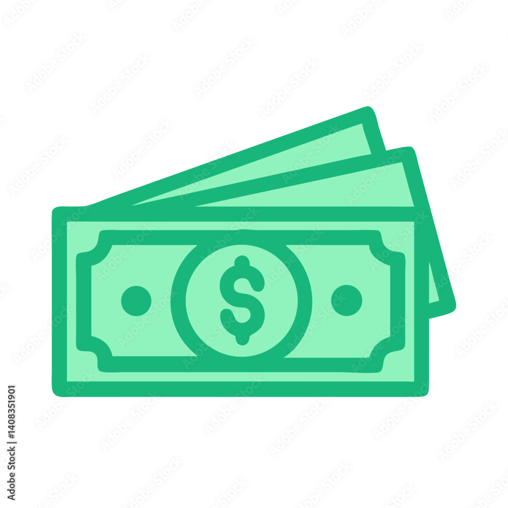 Cash Icon Representing Physical Money and Currency Exchange Cash Icon Representing Physical Money and Currency Exchange