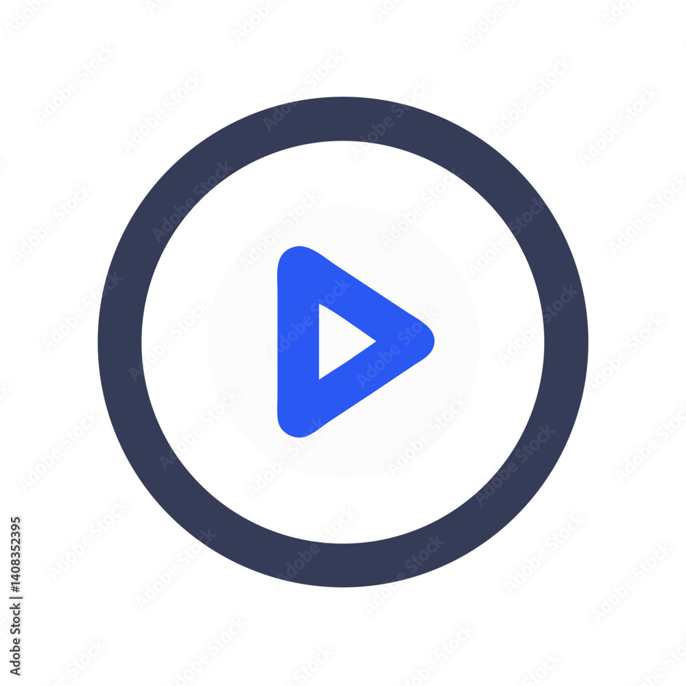 Circular Play Button Icon Representing Media Playback and Audio/Video Streaming Circular Play Button Icon Representing Media Playback and Audio/Video Streaming
