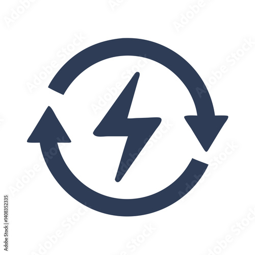 Free Download Circular Arrow with Bolt Icon Representing Renewable Energy and Sustainable Power - GFXLoad