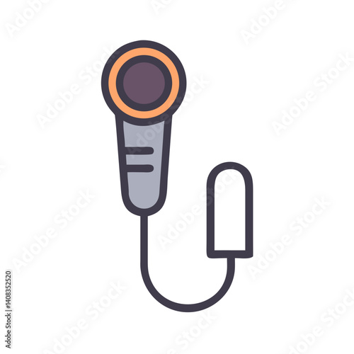 Clip Microphone Icon Representing Lavalier Audio and Wireless Sound System