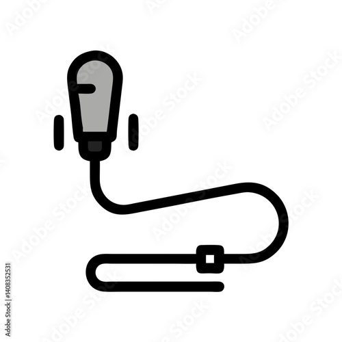 Clip Microphone Icon Representing Lavalier Audio and Wireless Sound System