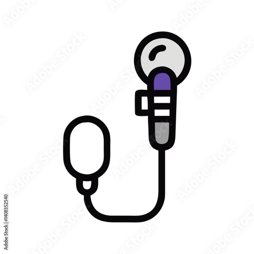 Clip Microphone Icon Representing Lavalier Audio and Wireless Sound System