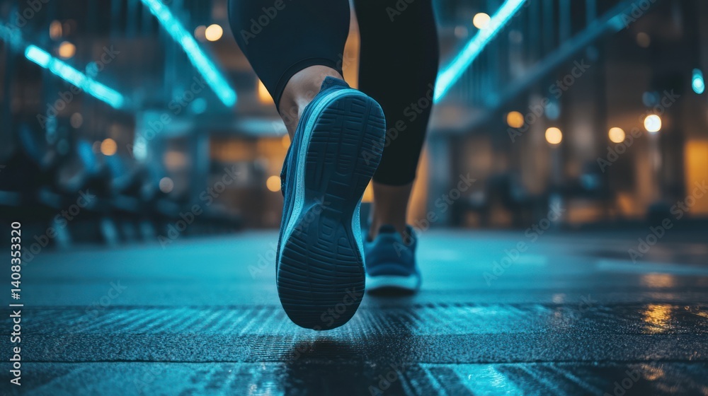 Fototapeta premium Night Run: Urban Fitness Pursuit