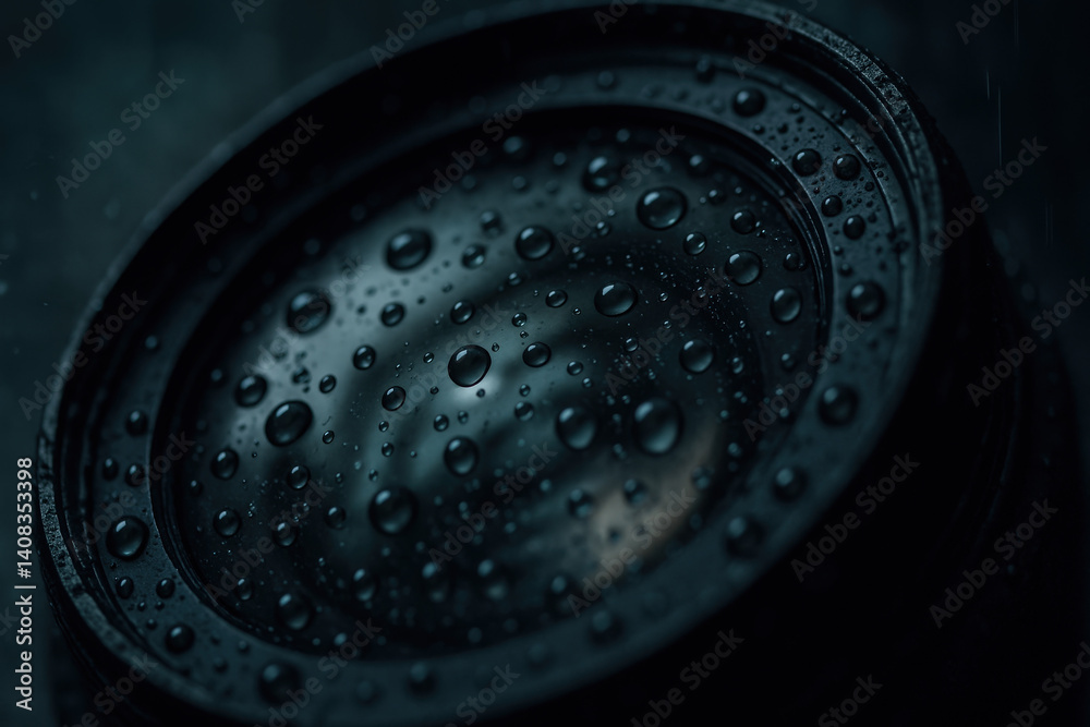 Raindrops on Camera Lens in Low Light Raindrops on Camera Lens in Low Light