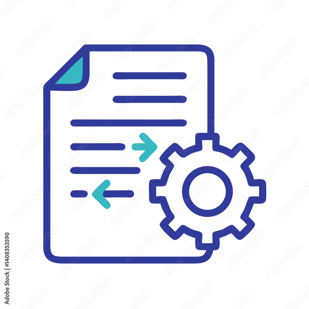 Content Automation Icon Representing Document Workflow Content Automation Icon Representing Document Workflow