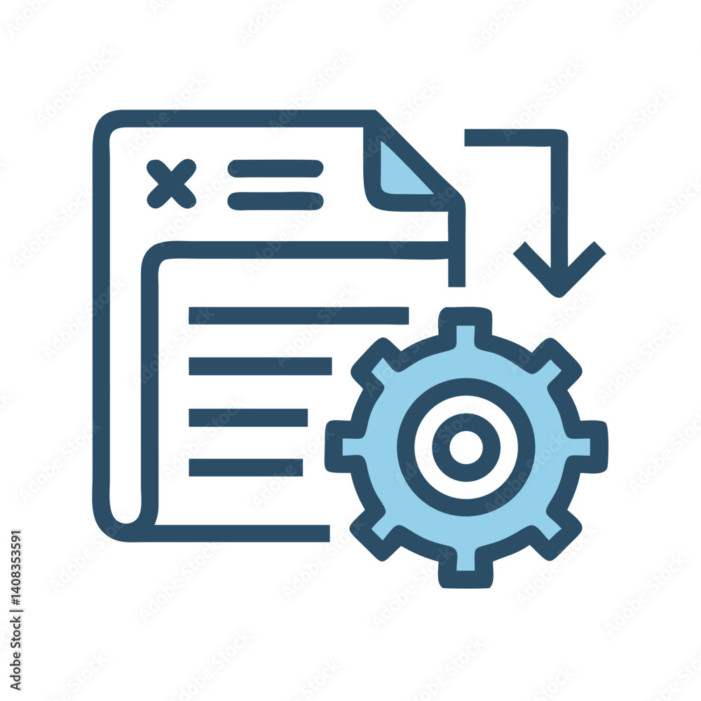 Content Automation Icon Representing Document Workflow Content Automation Icon Representing Document Workflow