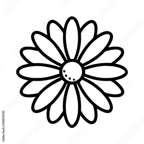 Daisy Flower Icon Representing Wildflower and Natural Floral Beauty