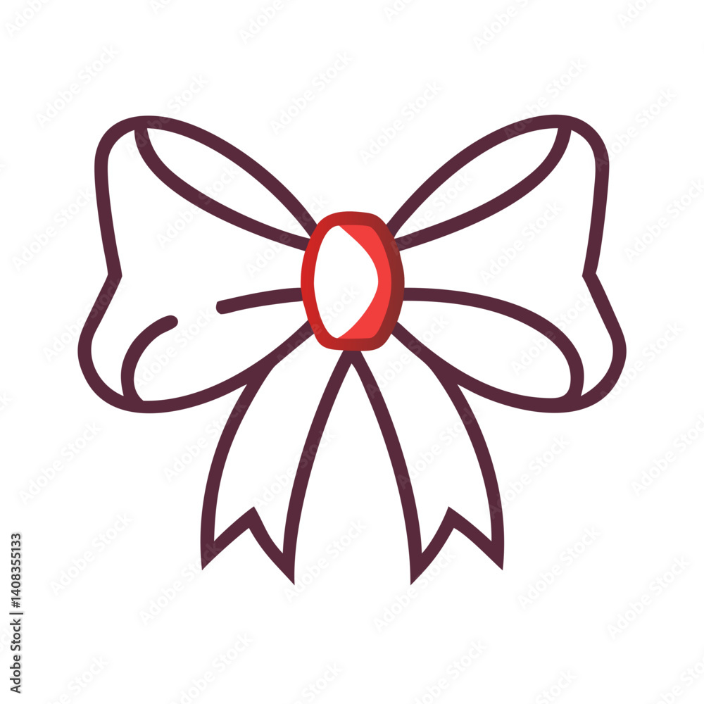 Decorative Ribbon Bow Icon Representing Gift Wrapping and Celebration Decorative Ribbon Bow Icon Representing Gift Wrapping and Celebration