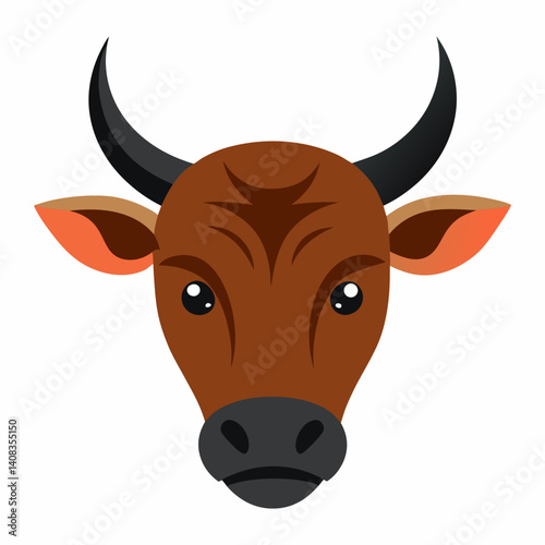 Ox Head Vector - Bold Animal Illustration for Graphic Design Projects