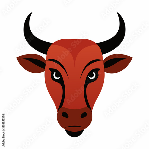 Ox Head Vector - Bold Animal Illustration for Graphic Design Projects