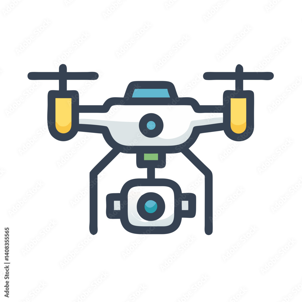 Drone Camera Icon Representing Aerial Content Creation and Remote Photography