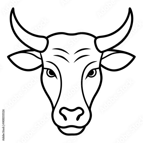 Ox Head Vector - Bold Animal Illustration for Graphic Design Projects