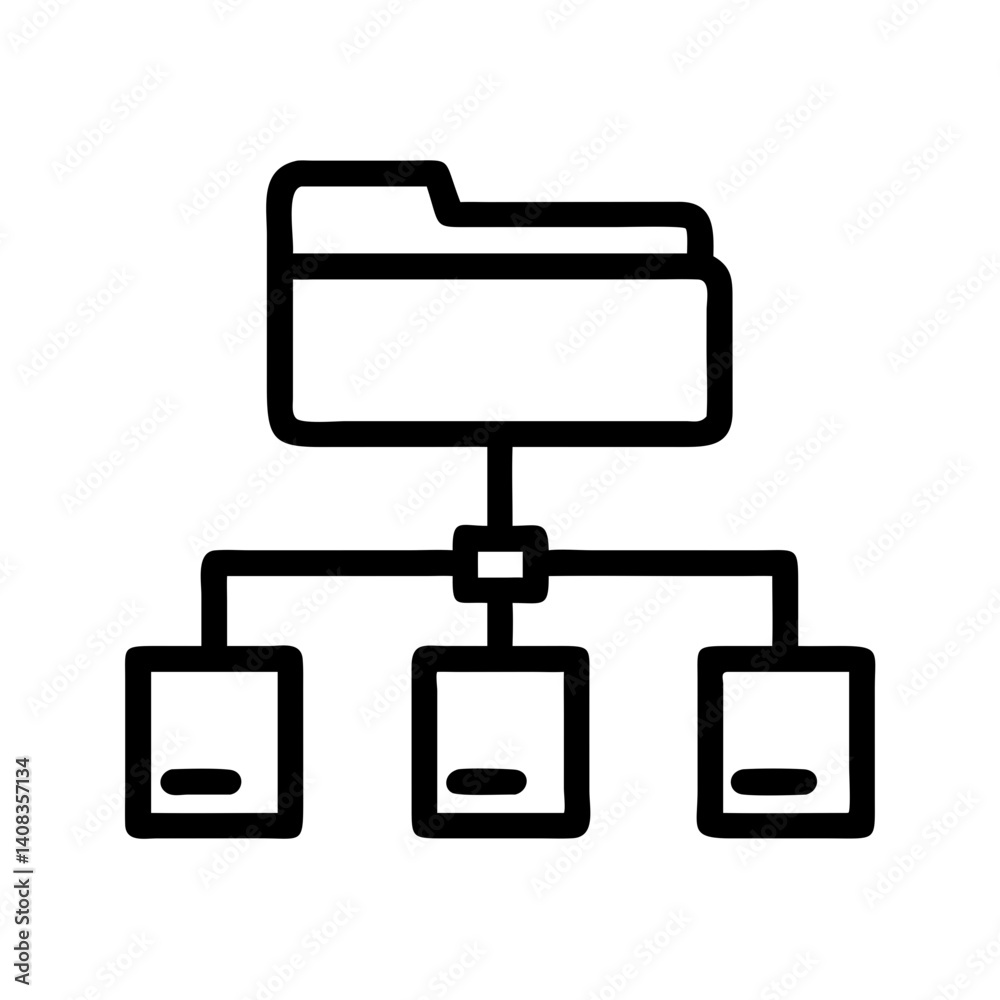 Folder Structure Icon Representing Organized Data and File Management Folder Structure Icon Representing Organized Data and File Management