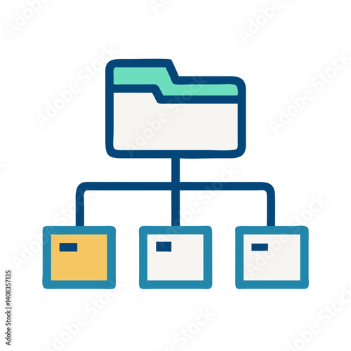 Folder Structure Icon Representing Organized Data and File Management