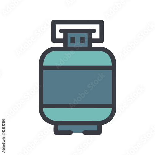 Gas Cylinder Icon Representing Portable Gas Storage and Energy Supply