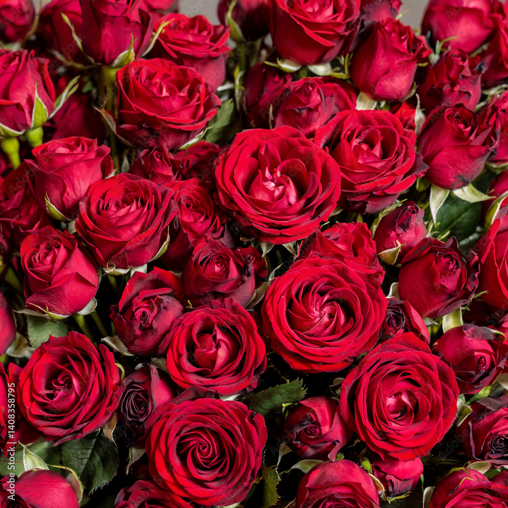 Obraz premium red rose buds background texture