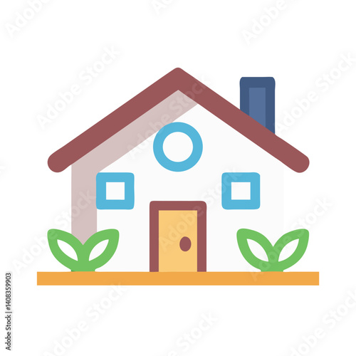 House Icon Representing Farmhouse and Rural Living