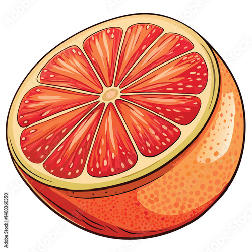 Grapefruit Slice Illustration