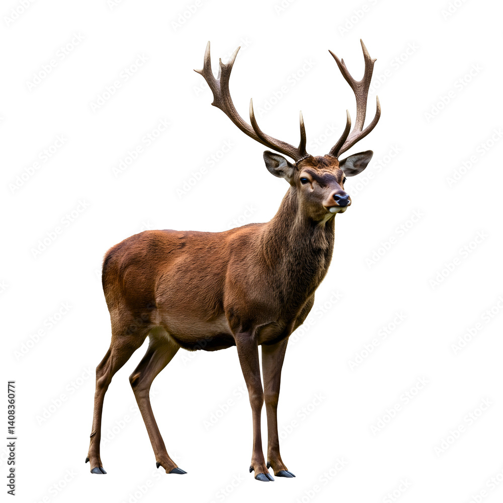Obraz premium buck deer isolated with clipping path 