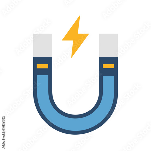 Magnet Icon Representing Magnetic Energy and Electromagnetic Forces