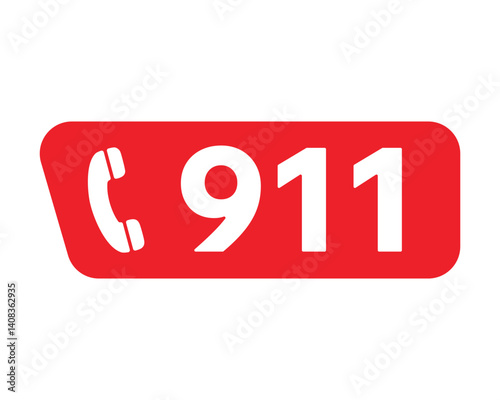911 Emergency Call Sign – Universal Safety Indicator for Immediate Assistance - High-Quality Vector Stock Image