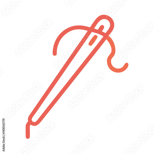 Needle with Thread Icon Representing Sewing and Textile Crafting