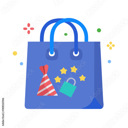 Party Gift Bag Icon Representing Event Goodie Bag and Celebration Favor