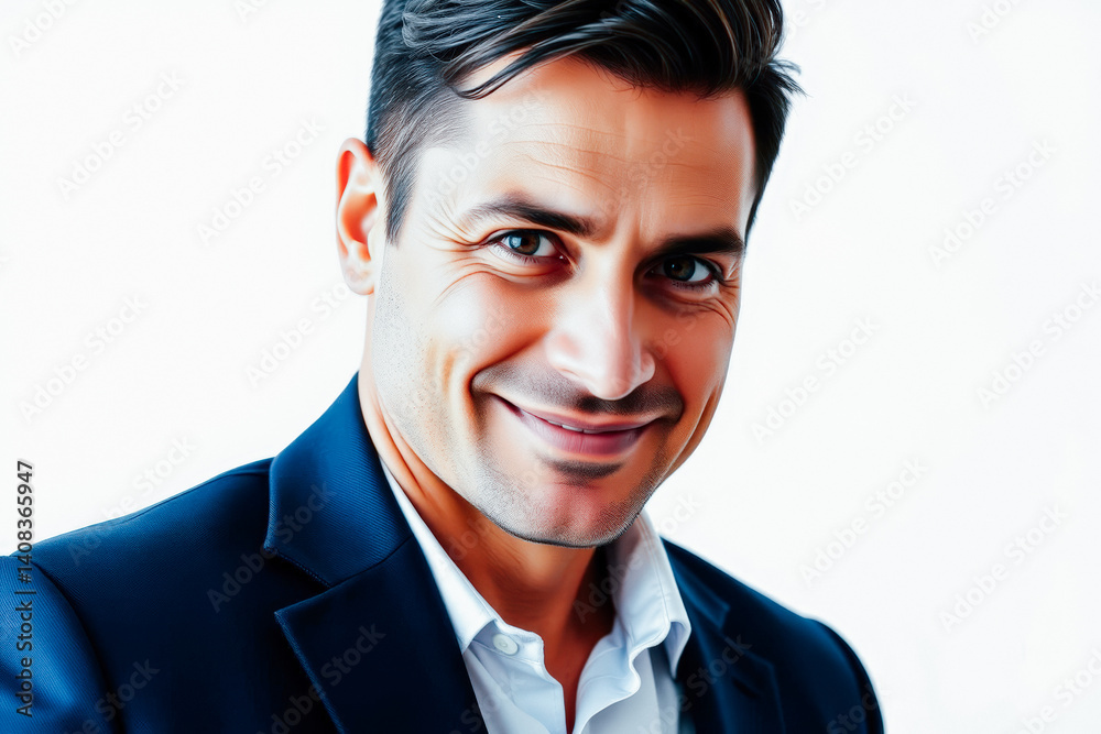 Close-Up Portrait of Confident Businessman Smiling