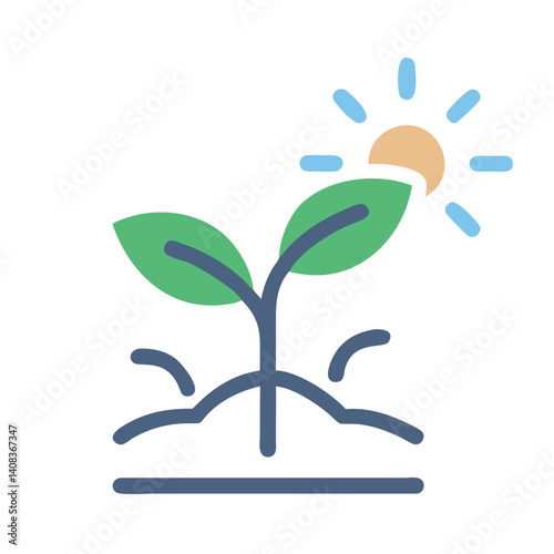Seedling Sprout Icon Representing New Plant Growth and Environmental Development