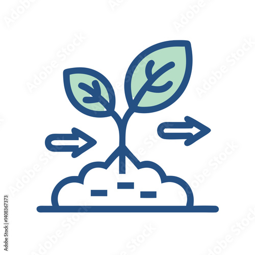 Seedling Sprout Icon Representing New Plant Growth and Environmental Development