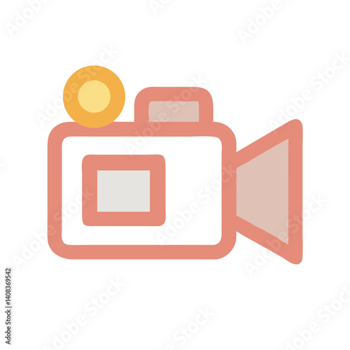 Video Camera Icon Representing Digital Video Recording and Multimedia Production