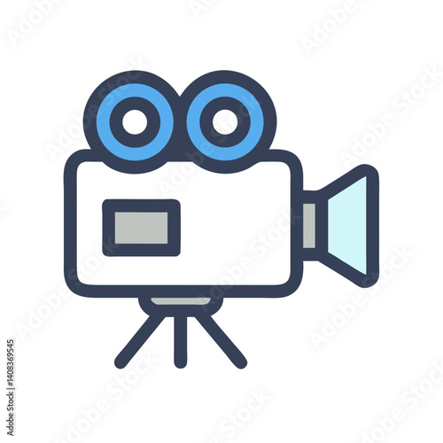 Video Camera Icon Representing Digital Video Recording and Multimedia Production