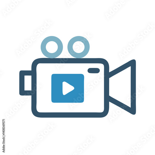 Video Camera Icon Representing Digital Video Recording and Multimedia Production