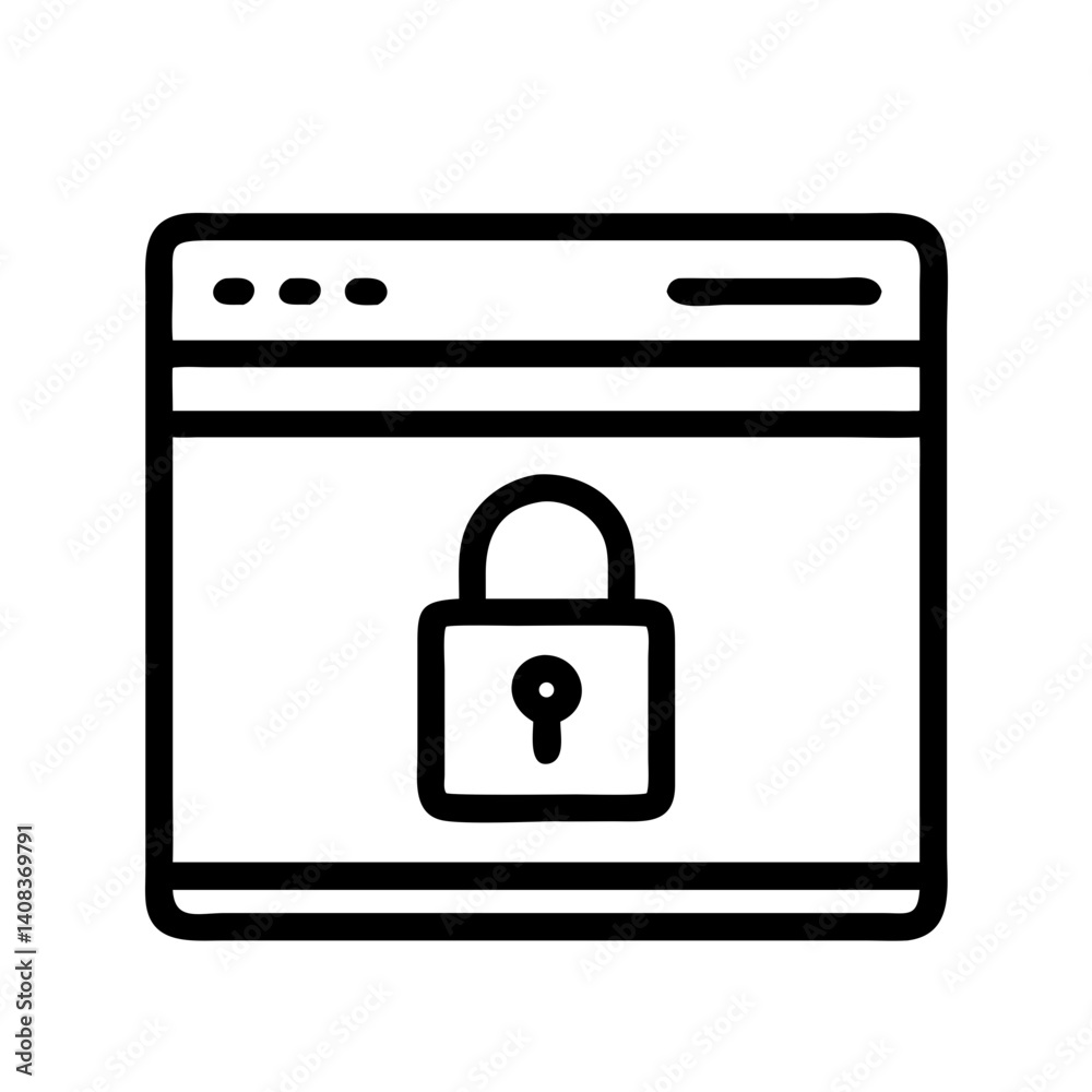 Web Browser with Lock Icon Representing Encrypted Connection and Online Security Web Browser with Lock Icon Representing Encrypted Connection and Online Security