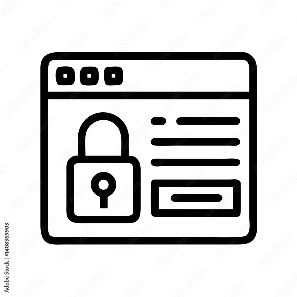 Web Form with Lock Icon Representing Encrypted Submission and Secure Data Entry Web Form with Lock Icon Representing Encrypted Submission and Secure Data Entry